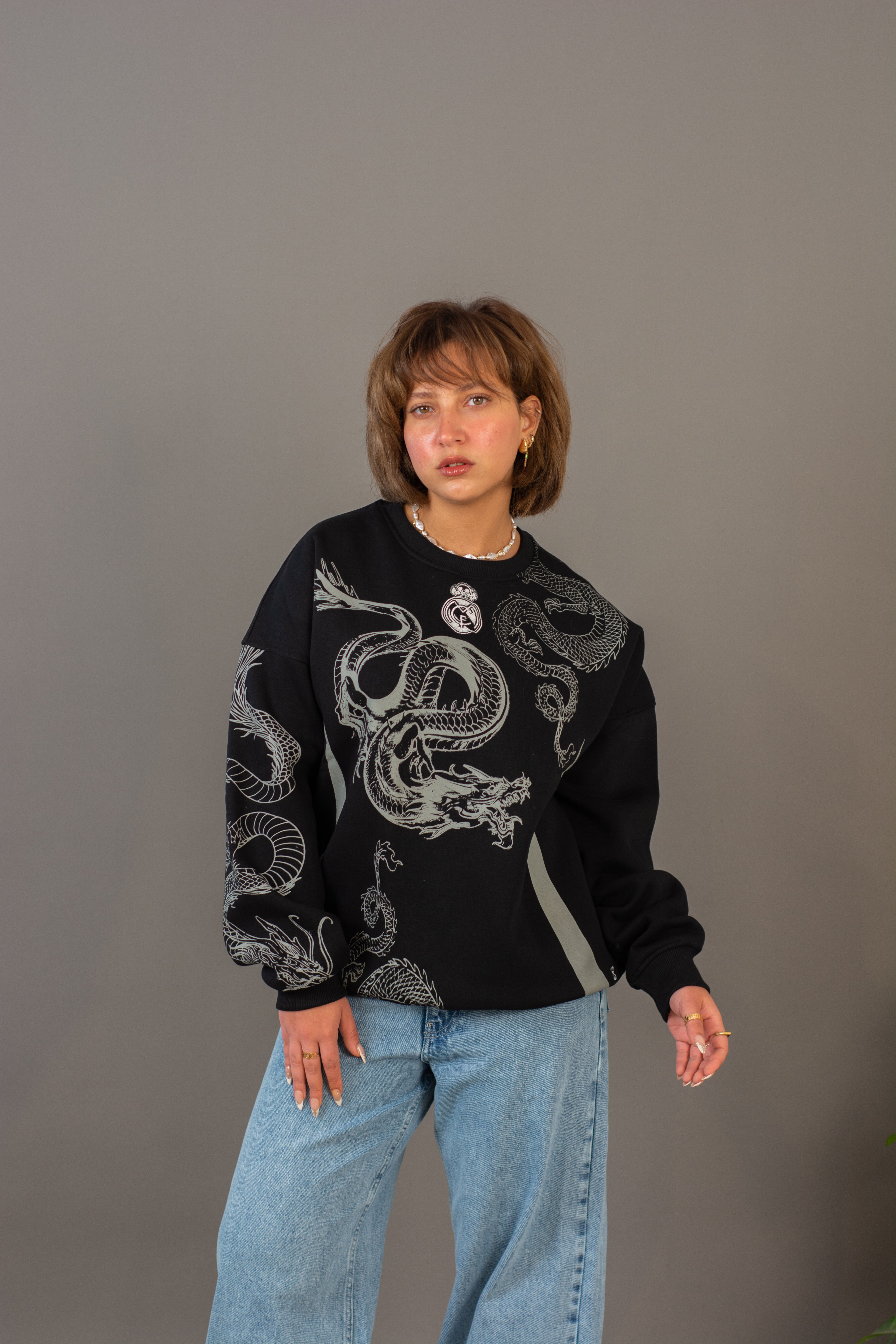 REALMADRID BLACK-DRAGON SWEATSHIRT