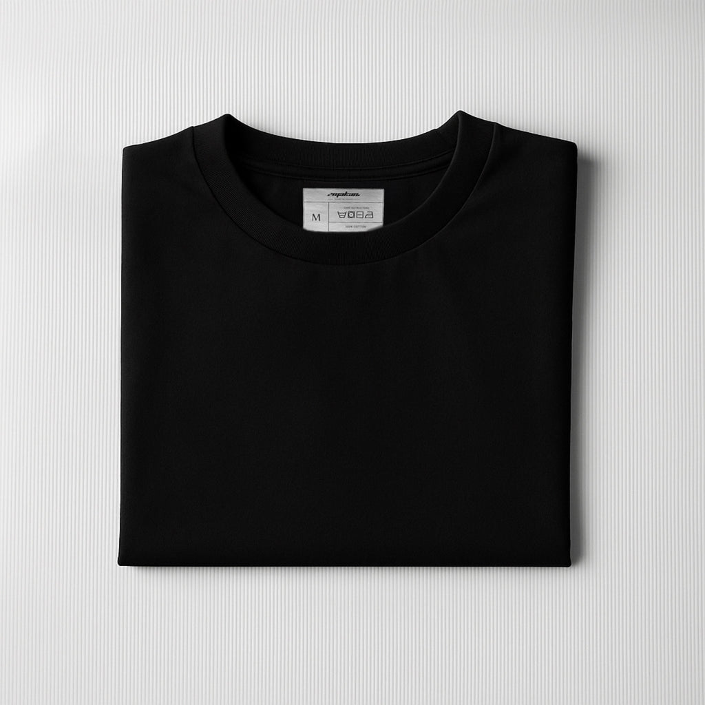 BLACK BASIC OVERSIZED TEE