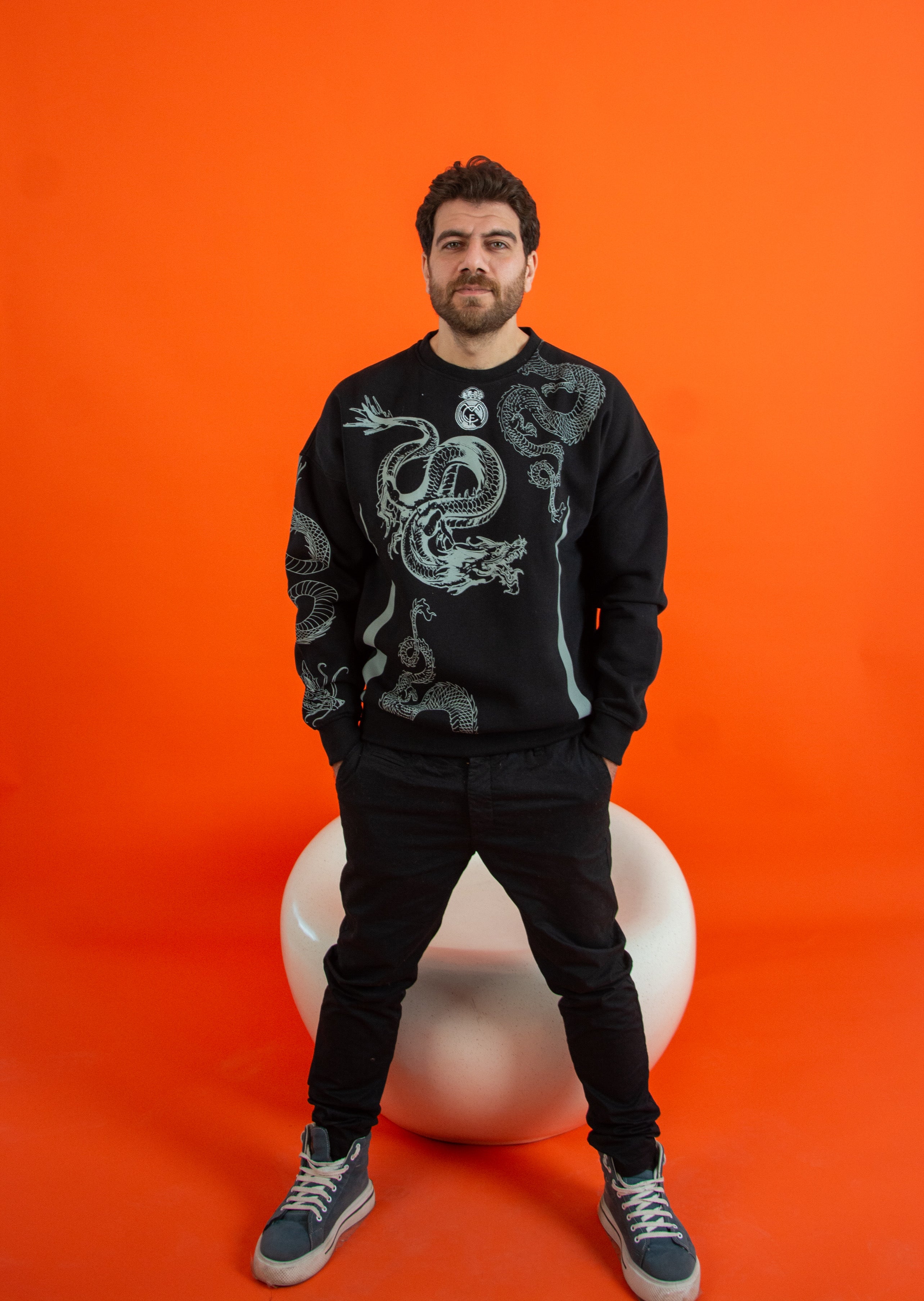 REALMADRID BLACK-DRAGON SWEATSHIRT