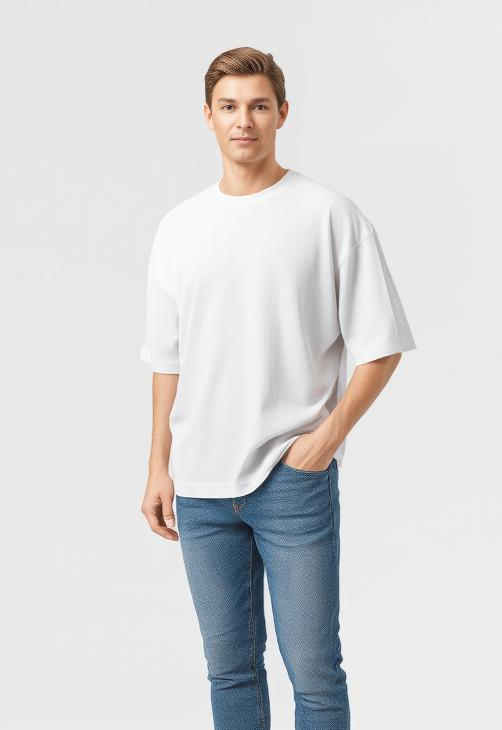 WHITE BASIC OVERSIZED TEE